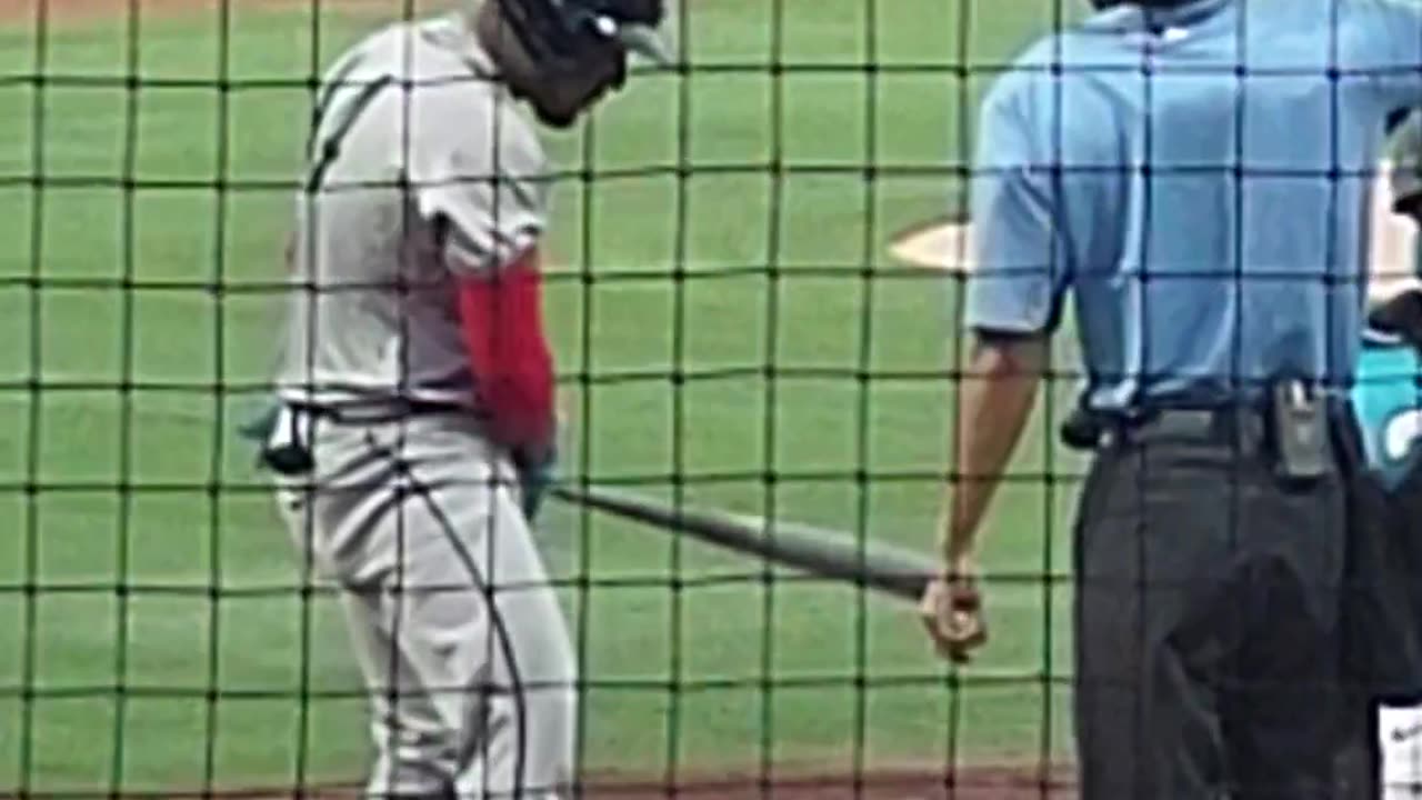 Tromp grabbing Crotch before hitting 2 home runs in a row