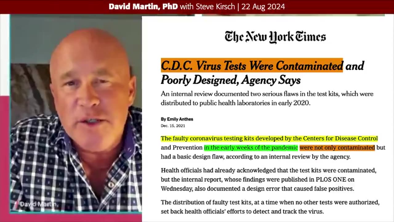 THEY USED CONTAMINATED TEST SWABS TO MAKE PEOPLE SICK, SAYS DAVID MARTIN, PHD