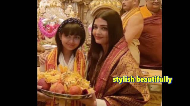 Aishwarya rai bachchan celebrated 49th birthday traditionally in temple with Aaradhya!!