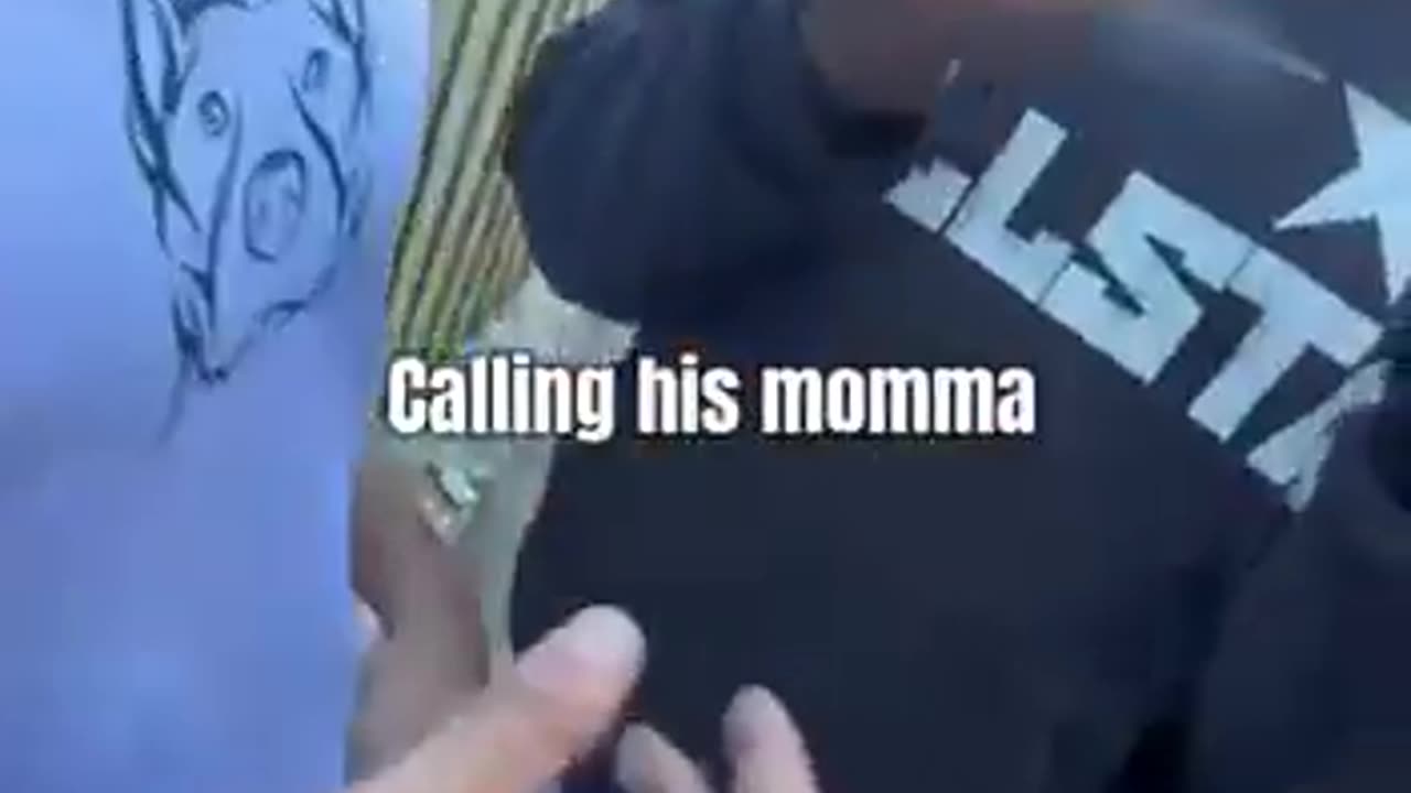 Child predator calls his mother after getting knocked out😴