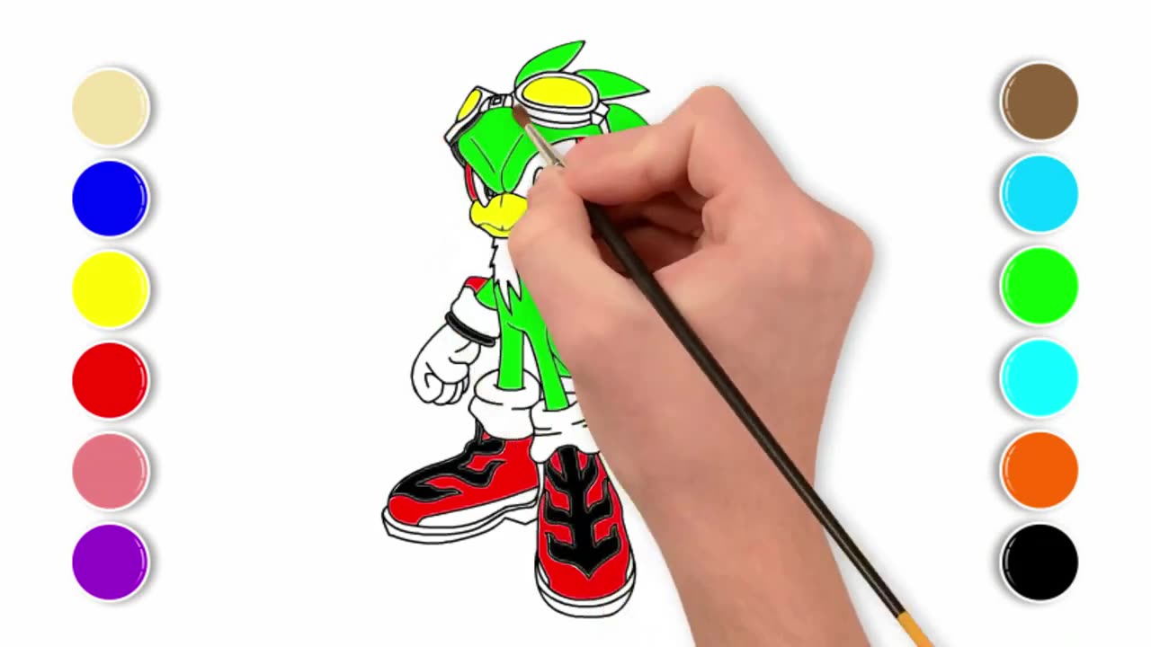 How to Draw Jet The Hawk from Sonic Hedgehog Easy Step Tutorial