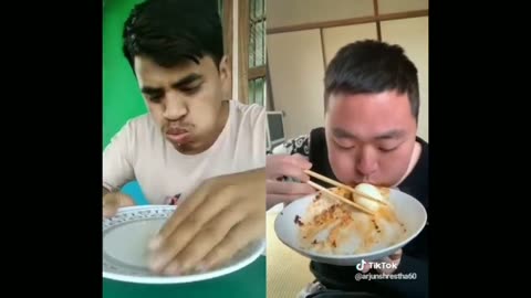 53 million views yotube 🍔🥢 Food Challenge: INDIA Vs CHINA on TikTok!"