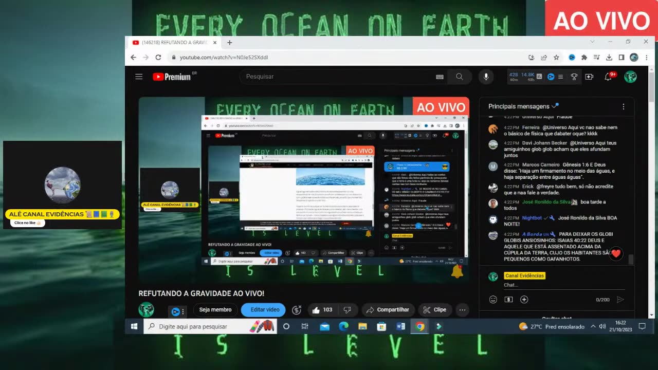 Canal Evidências - N0Je52SXddI - REFUTANDO A GRAVIDADE AO VIVO!