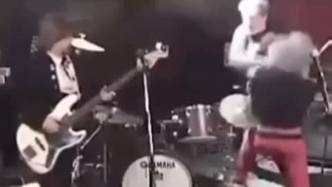 Band fights on stage