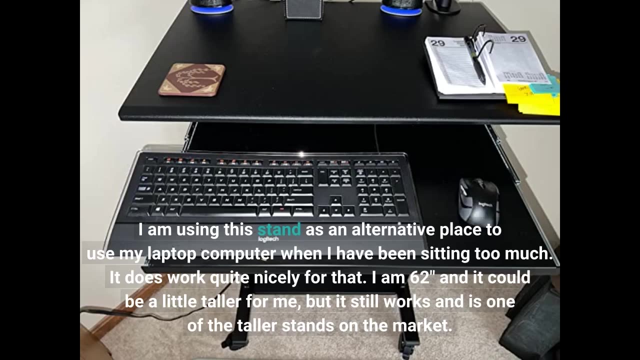 Stand Up Desk Store Mobile Rolling Adjustable Height-Overview