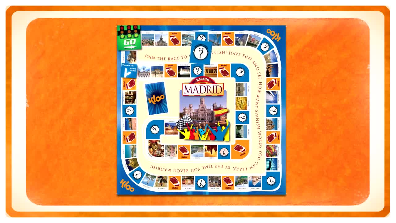 JUEGO DE MESA PARA APRENDER ESPAÑOL "RACE TO MADRID" DE KLOO - cómo usar el tablero