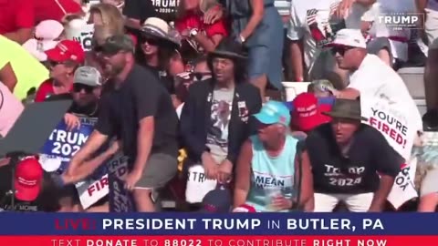 Actual moment Trump speaking and shots were fired….