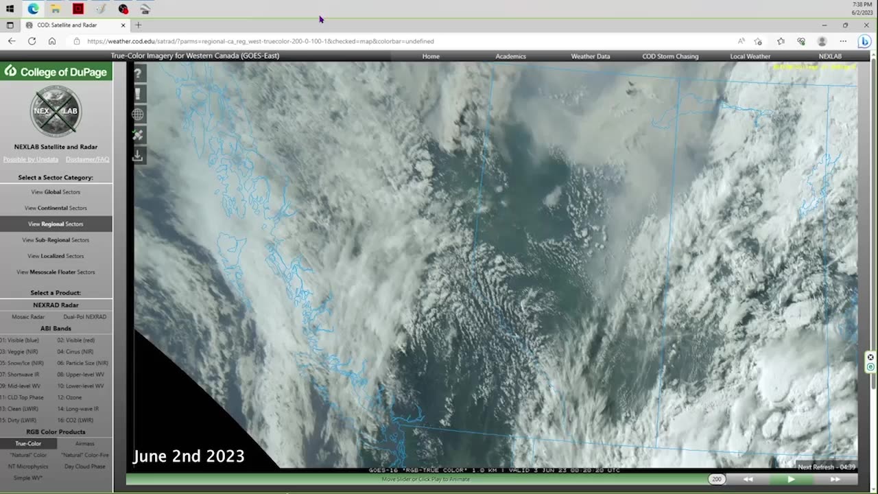 Canada Fires | Why Does June 2nd 2023 Satellite Imagery from College of DuPage Meteorology Department Show Dozens of Fires in Quebec Starting Up at Almost the Exact Same Time?