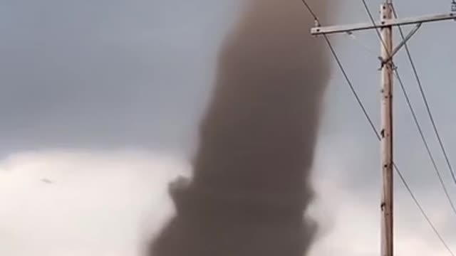 Long Landspout Spotted in Town in Colorado