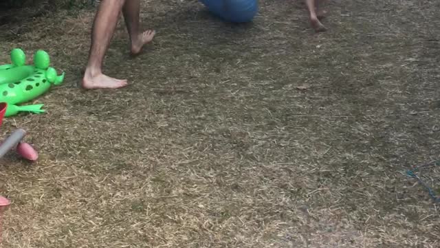 Dad Breaks Kids Slide During Relay Race