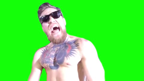 Conor McGregor - Caveman Eating Paper - Green Screen