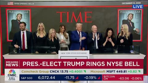 Trump Rings Opening Bell At NYSE, 'USA' Chant Breaks Out