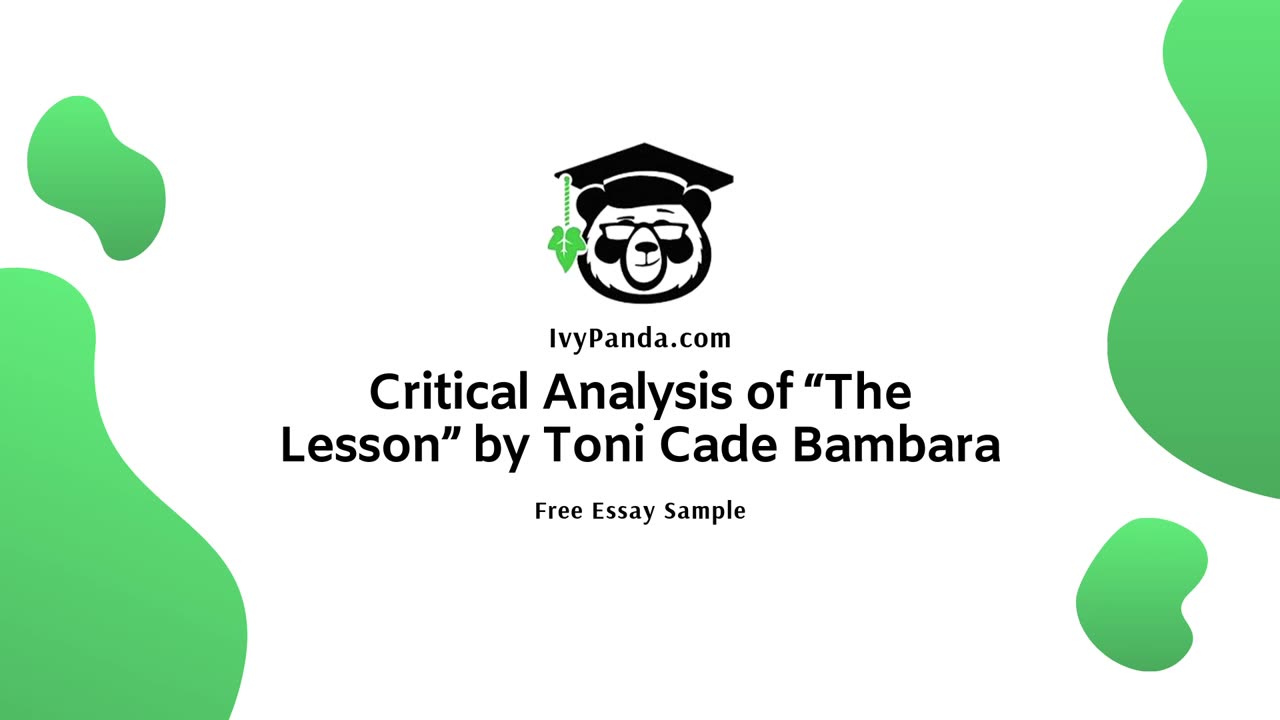 Critical Analysis of “The Lesson” by Toni Cade Bambara | Free Essay Sample