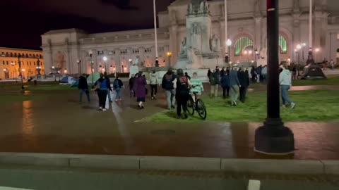 Antifa SCREAM At Random People While Moving Illegal Aliens To Union Station