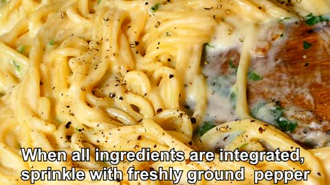 spaghetti with the best and easiest CHEESE sauce - Tasty food recipes for dinner