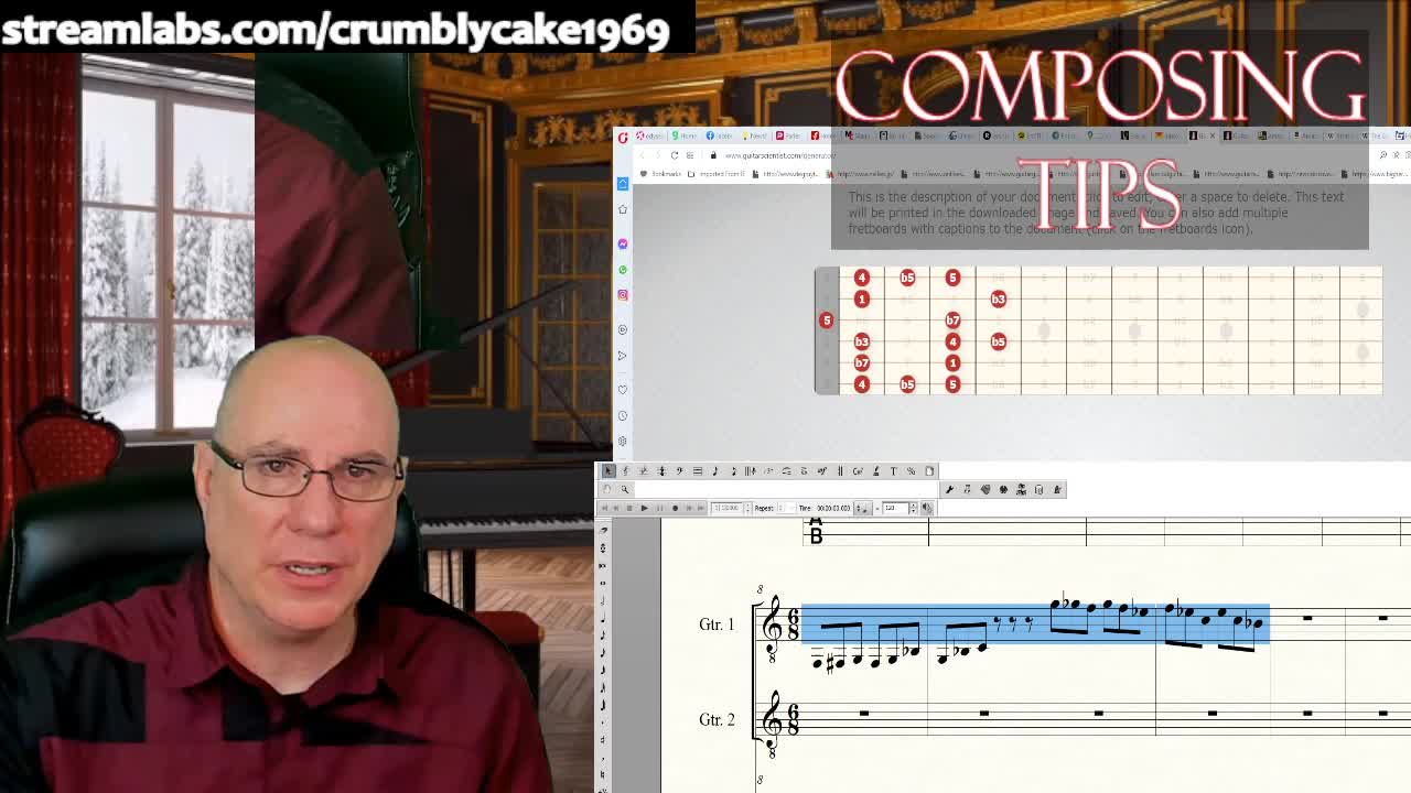 Composing for Classical Guitar Daily Tips: C Blues Scale Pattern 1