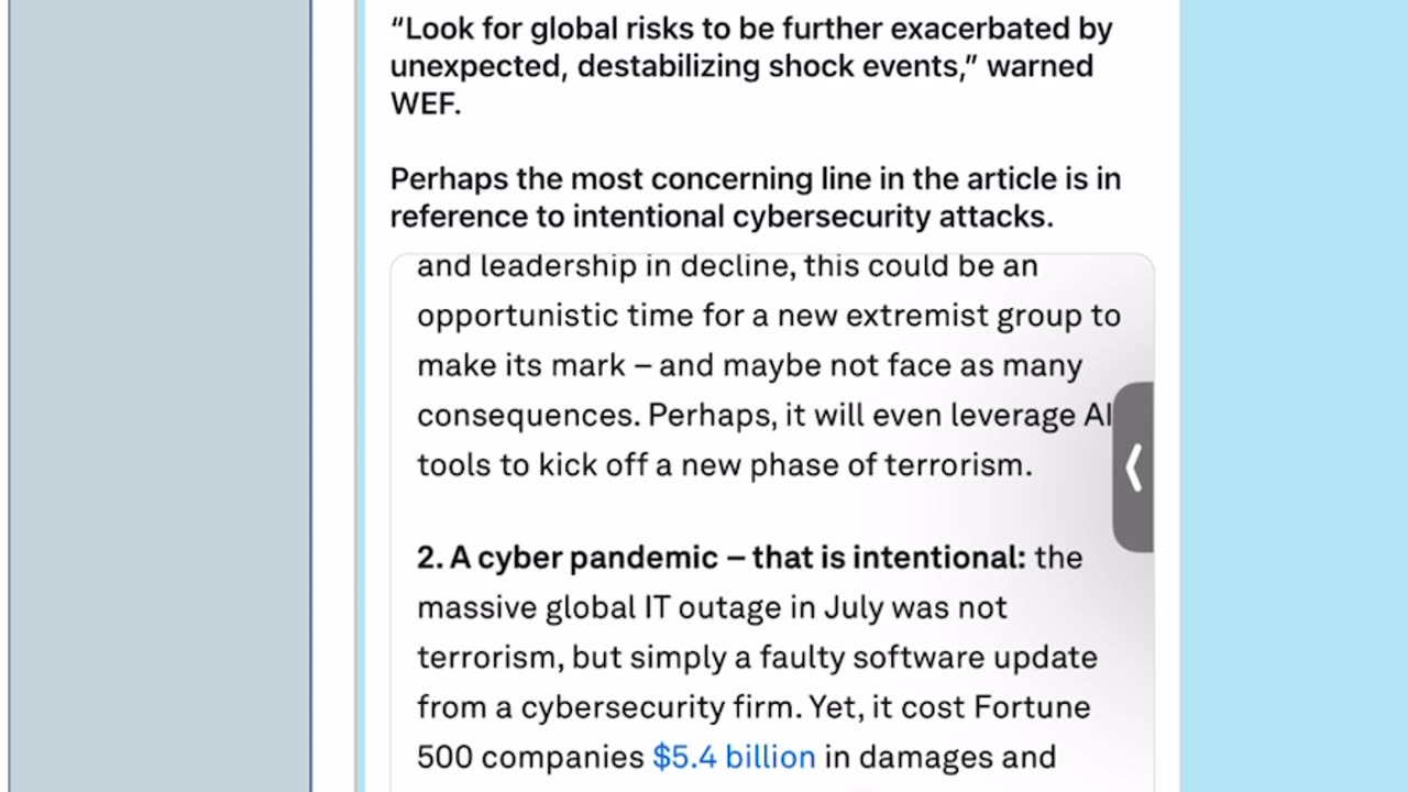 WEF cyber pandemic