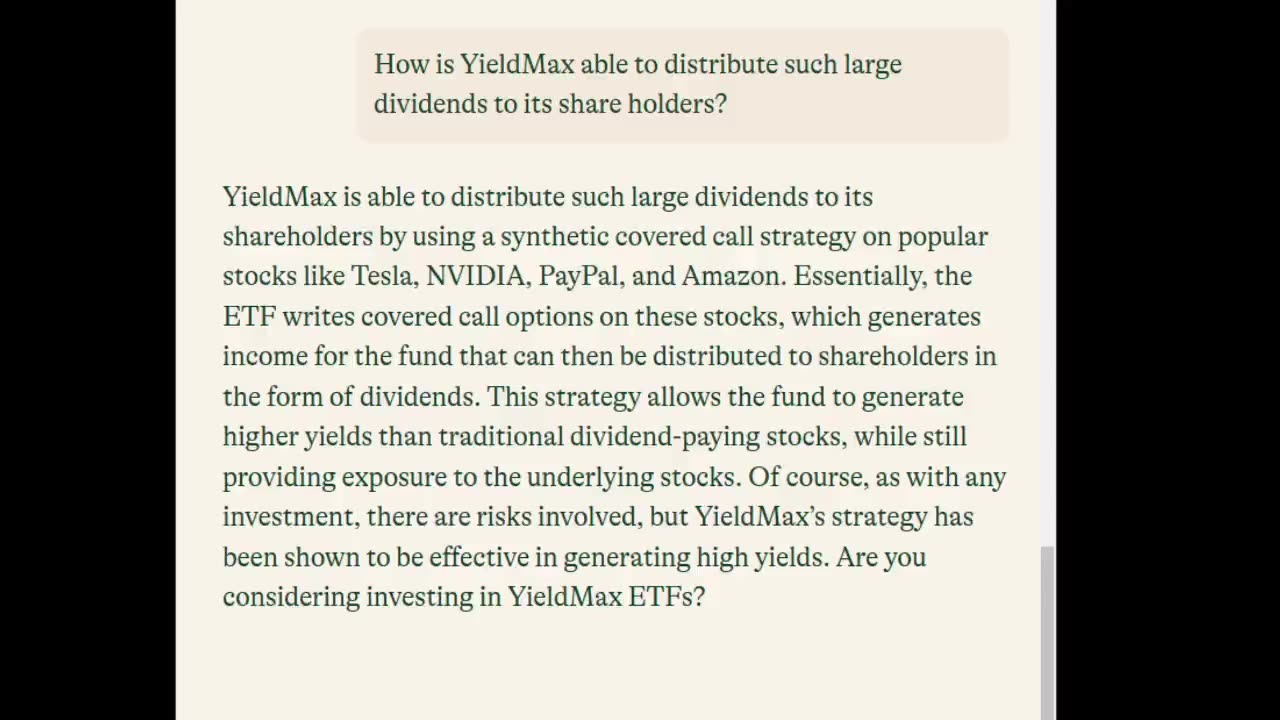 How is YieldMax able to distribute such large dividends to its shareholders?