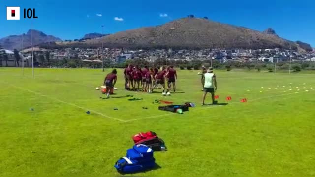 The Blitzboks take part in a training session at Hamiltons Rugby Club