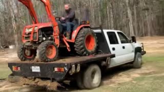 Truck and Tractor Get Roof Within Reach