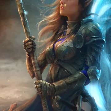 Portrait of a beautiful warrior girl