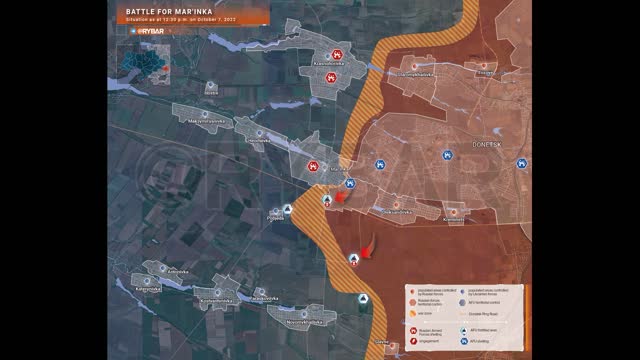 Battle for Maryinka situation at 12.30 7 October 2022