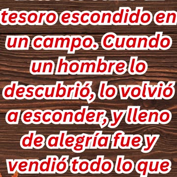 "El Tesoro Escondido: El Valor del Reino de los Cielos" Mateo 13:44.#short #youtubeshorts #ytshorts