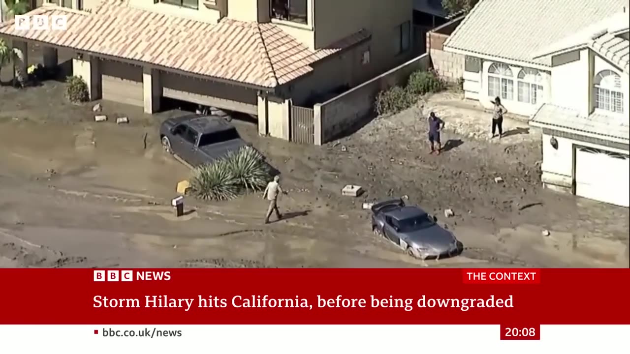 Storm Hilary: Flooding cuts off Palm Springs in California - BBC News