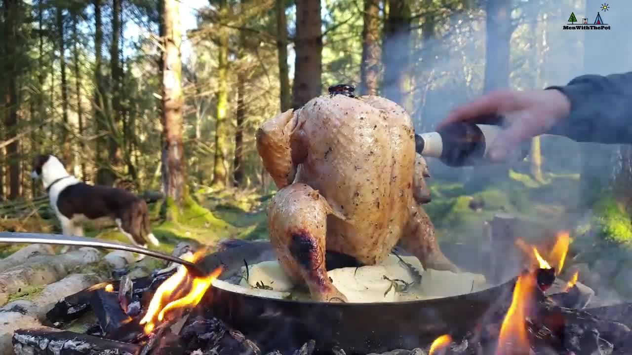 🔥Whole Chicken Prepared in the Forest🔥