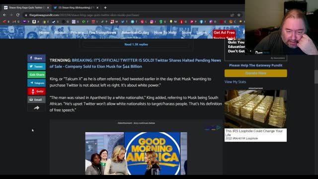 Shaun King rage quits or doesn't quit Twitter over Elon Musk's purchase of Twitter