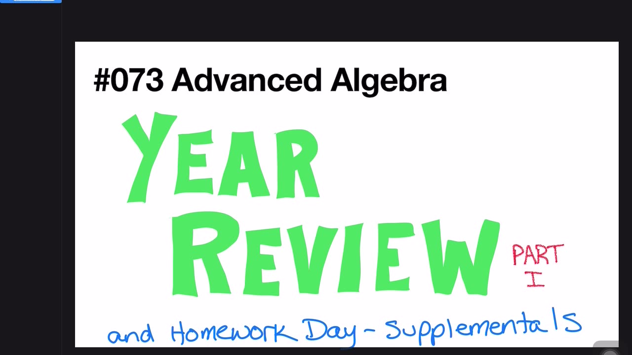 073 Advanced Algebra