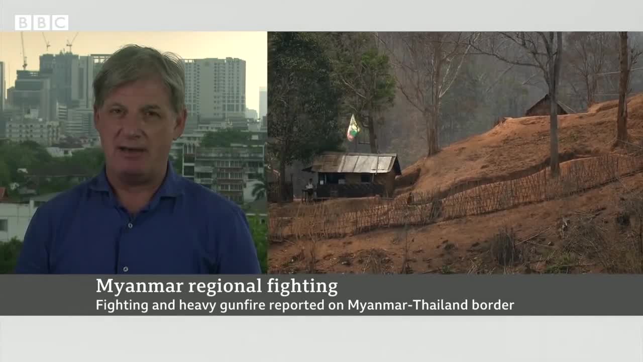 Fighting and heavy gunfire on Myanmar-Thailand border - BBC News