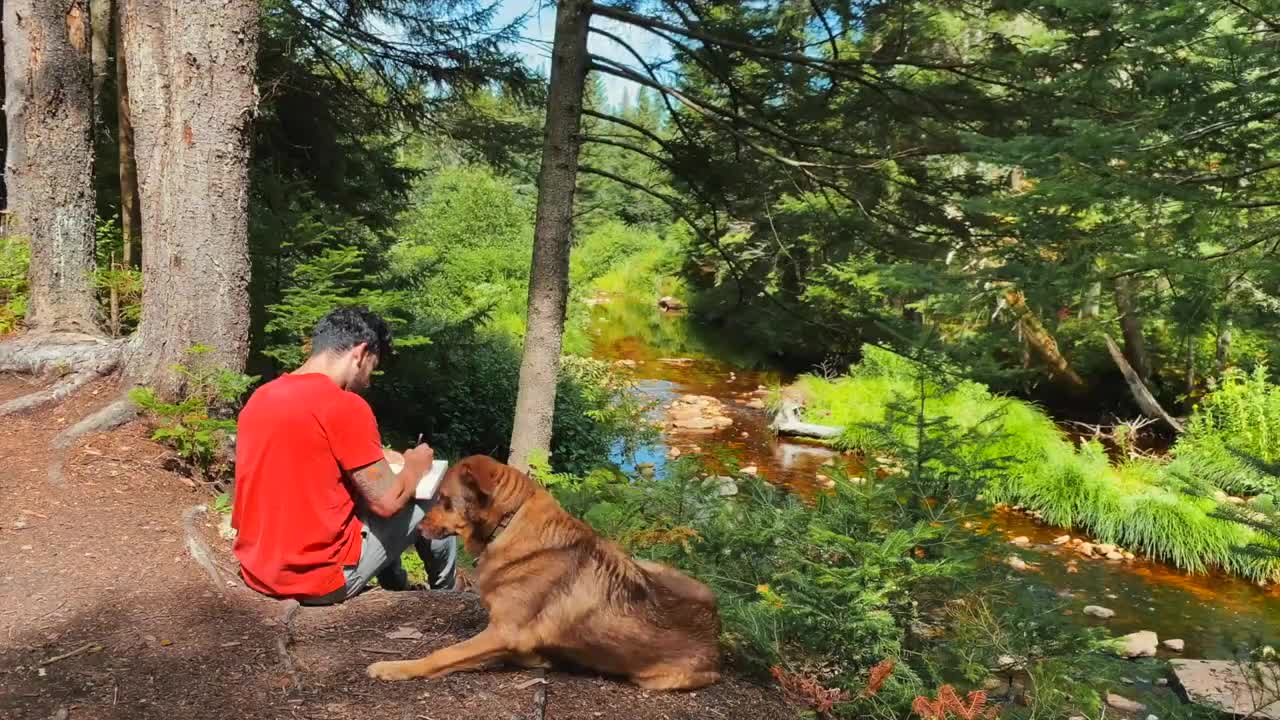 Riverside Camping with my Dog and Old Truck-1