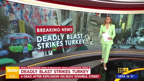 Turkey explosion leaves six dead in Istanbul _ 9 News Australia