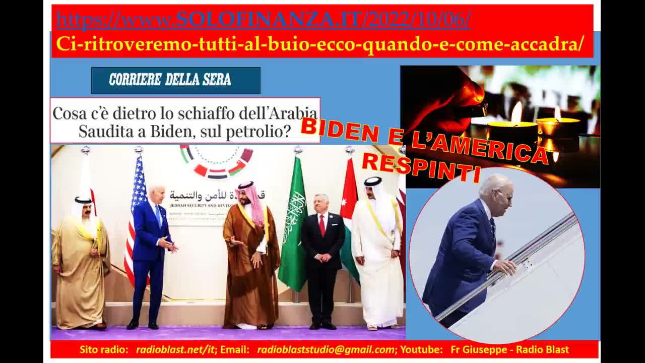 Il blackout che viene! S.Arabia respinge gli USA!