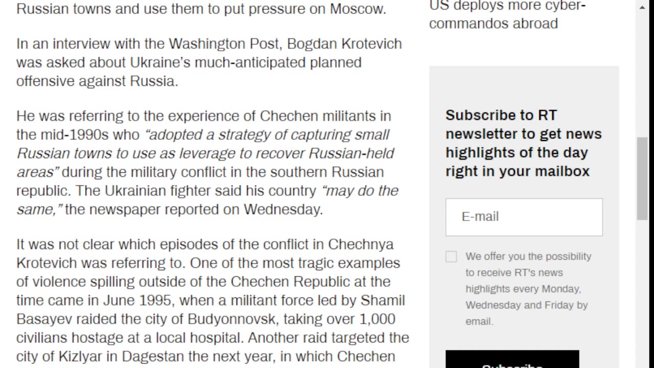 Kiev could ‘capture small Russian towns’ for leverage – WaPo