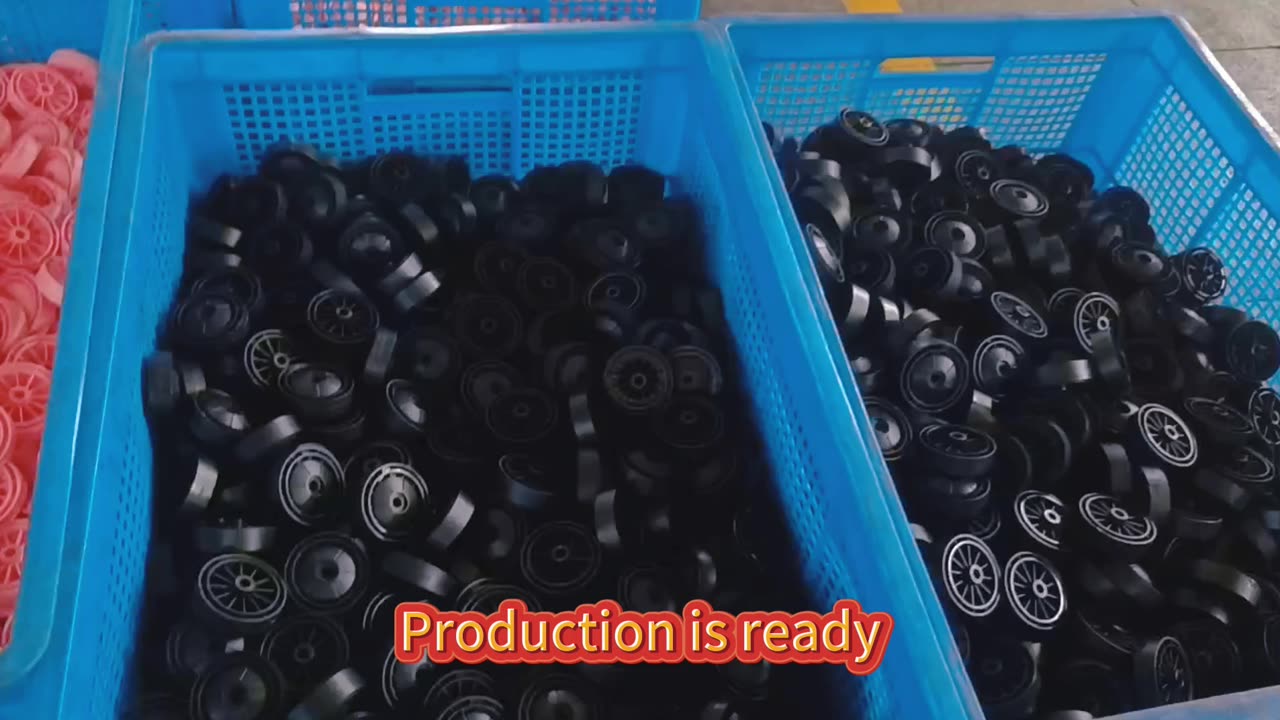 Production of folding shopping cart wheels