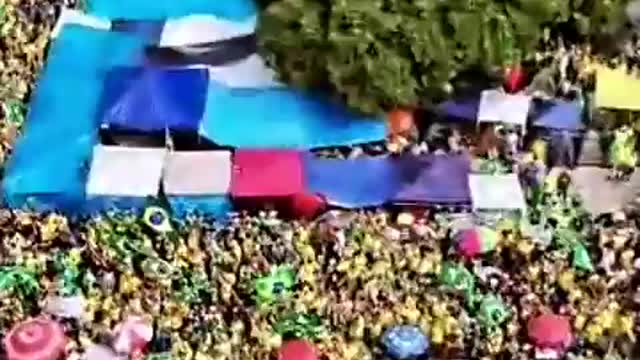 Protesters chanting "Armed Forces (FAA), save Brazil" in Rio de Janeiro.