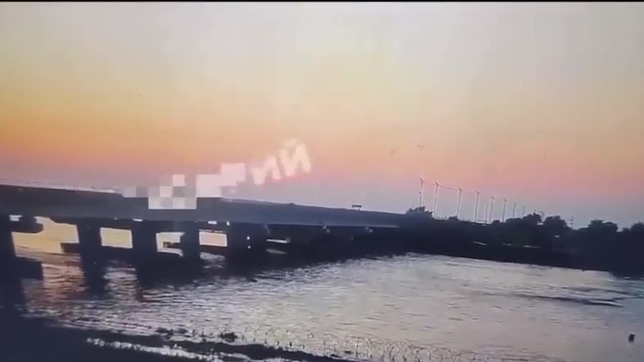 A good shot of the UA missile attack on a road bridge