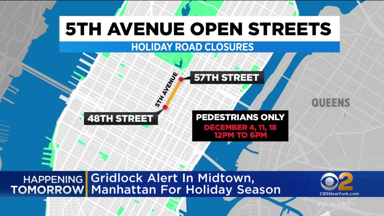 Gridlock alert in Midtown, Manhattan, for holiday season