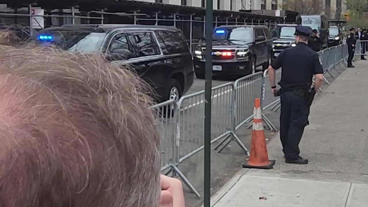 Trump leaving the court house