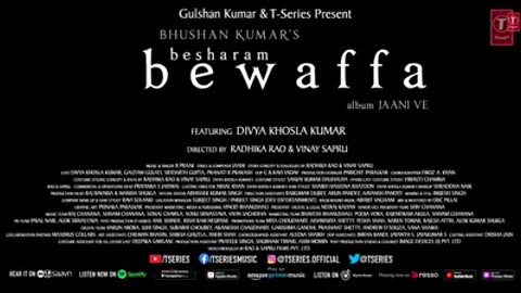 Besharam Bewaffa Song- Divya K, Gautam G, Siddarth G - B Praak, Jaani -Radhika, Vinay- Bhushan Kumar