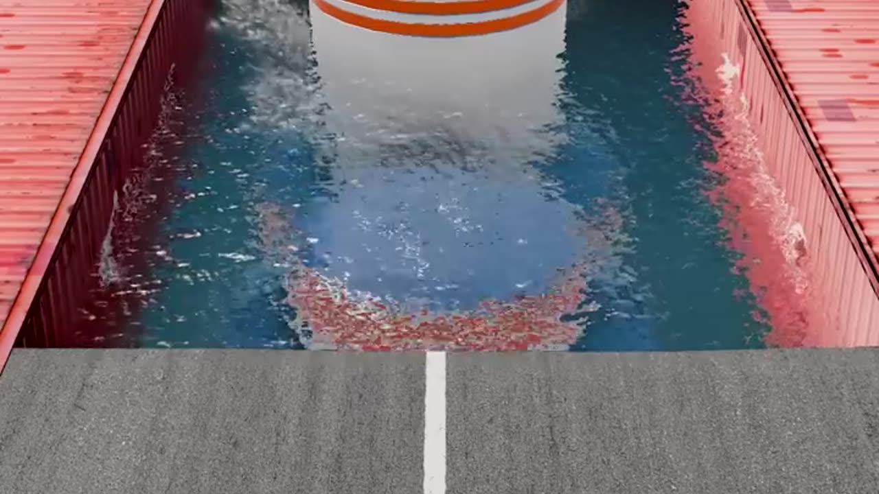 Car Vs big water pit