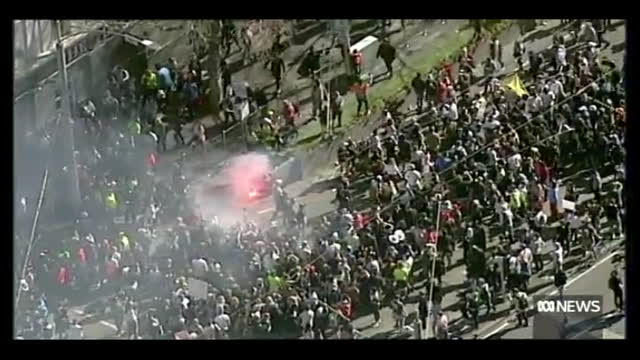 Vaccination Mandate Protests with The Wall by Floyd