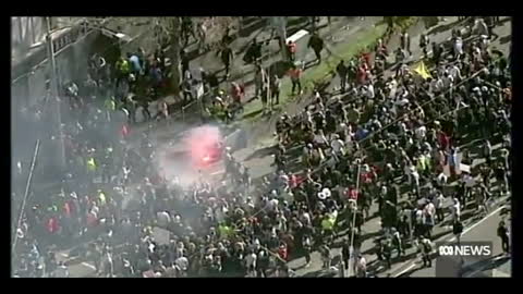 Vaccination Mandate Protests with The Wall by Floyd