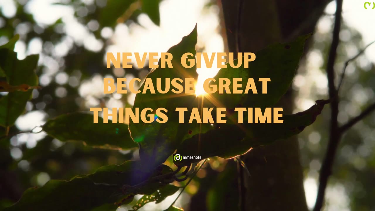 NEVER GIVEUP - Because great things take time | mmasnote