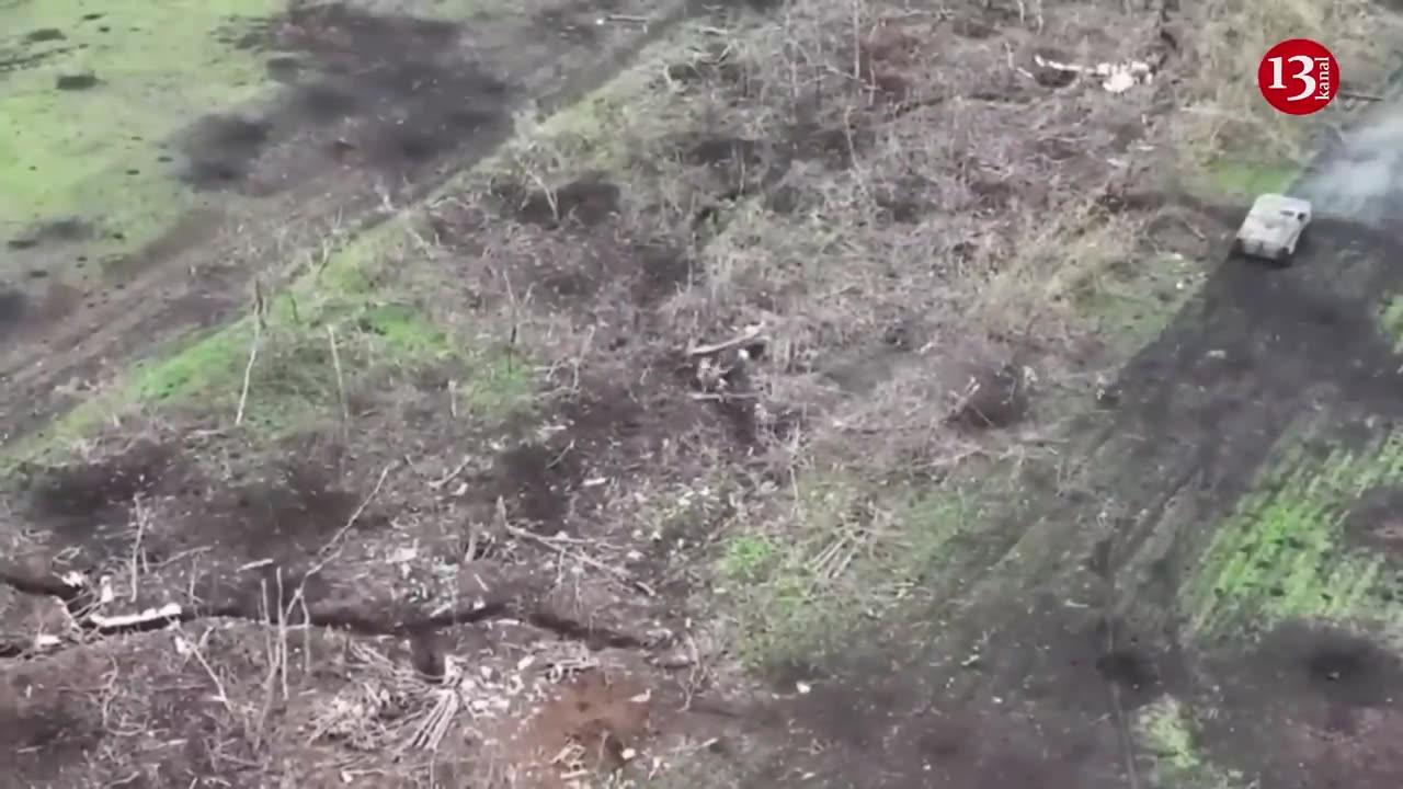 Ukrainian fighters got off the armored vehicle and entered Russians’ trench