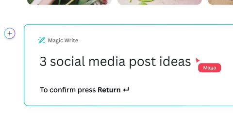 Social media plan made with the Magic Write function