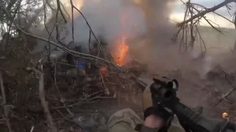 Stray Bullets SetbOff Grenade During Incredible Firefight Filmed by Ukrainian Marines