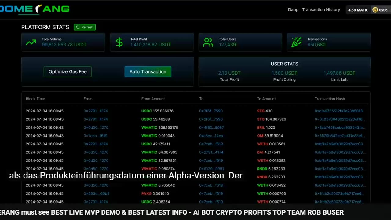 BOOMERANG DEUTSCHLAND Beste Demo & Neueste Informationen - AI BOT CRYPTO PROFITS TOP TEAM ROB BUSER